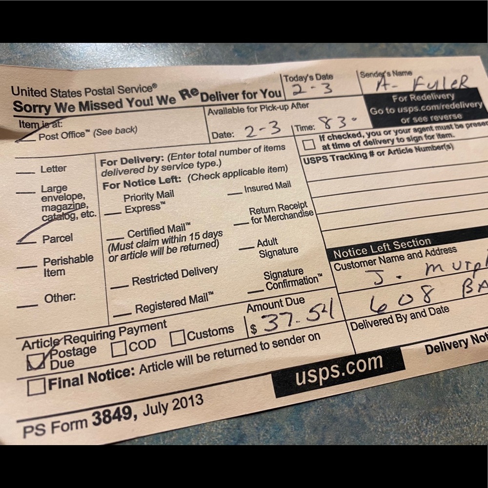 FROM POST OFFICE